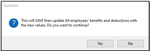 Update Benefits pop up